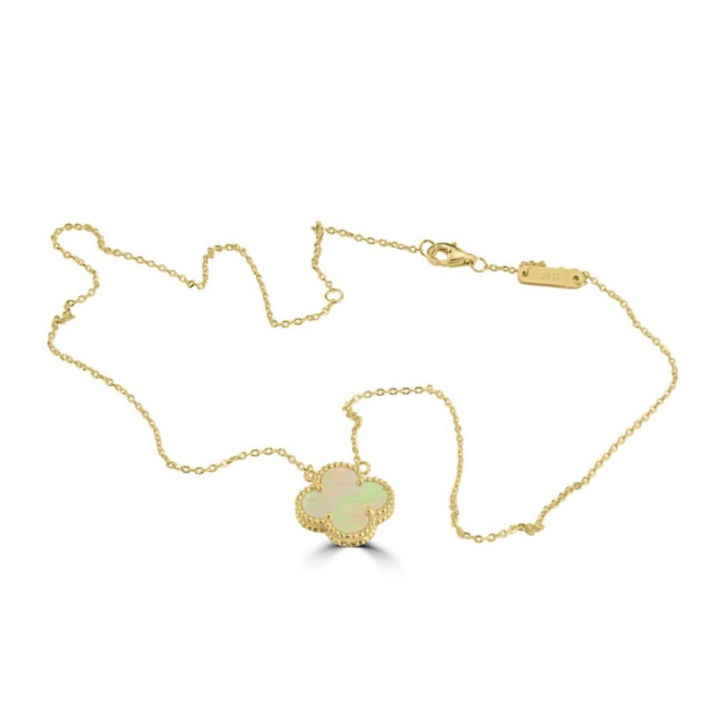 18K GP sterling silver, mother of pearl necklace